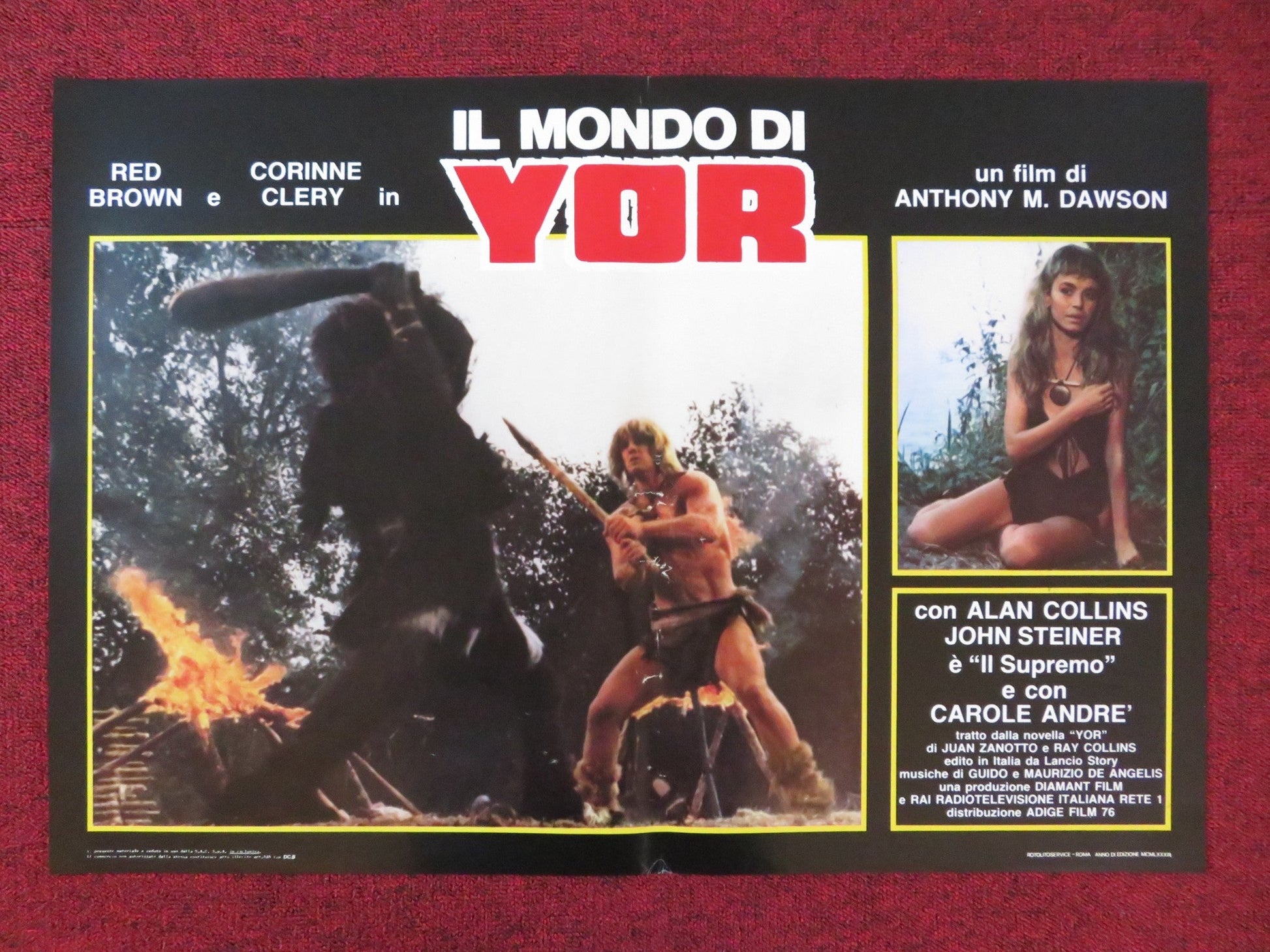 YOR: THE HUNTER FROM THE FUTURE - B ITALIAN FOTOBUSTA POSTER REB BROWN 1983 Rendezvous Cinema Movie posters