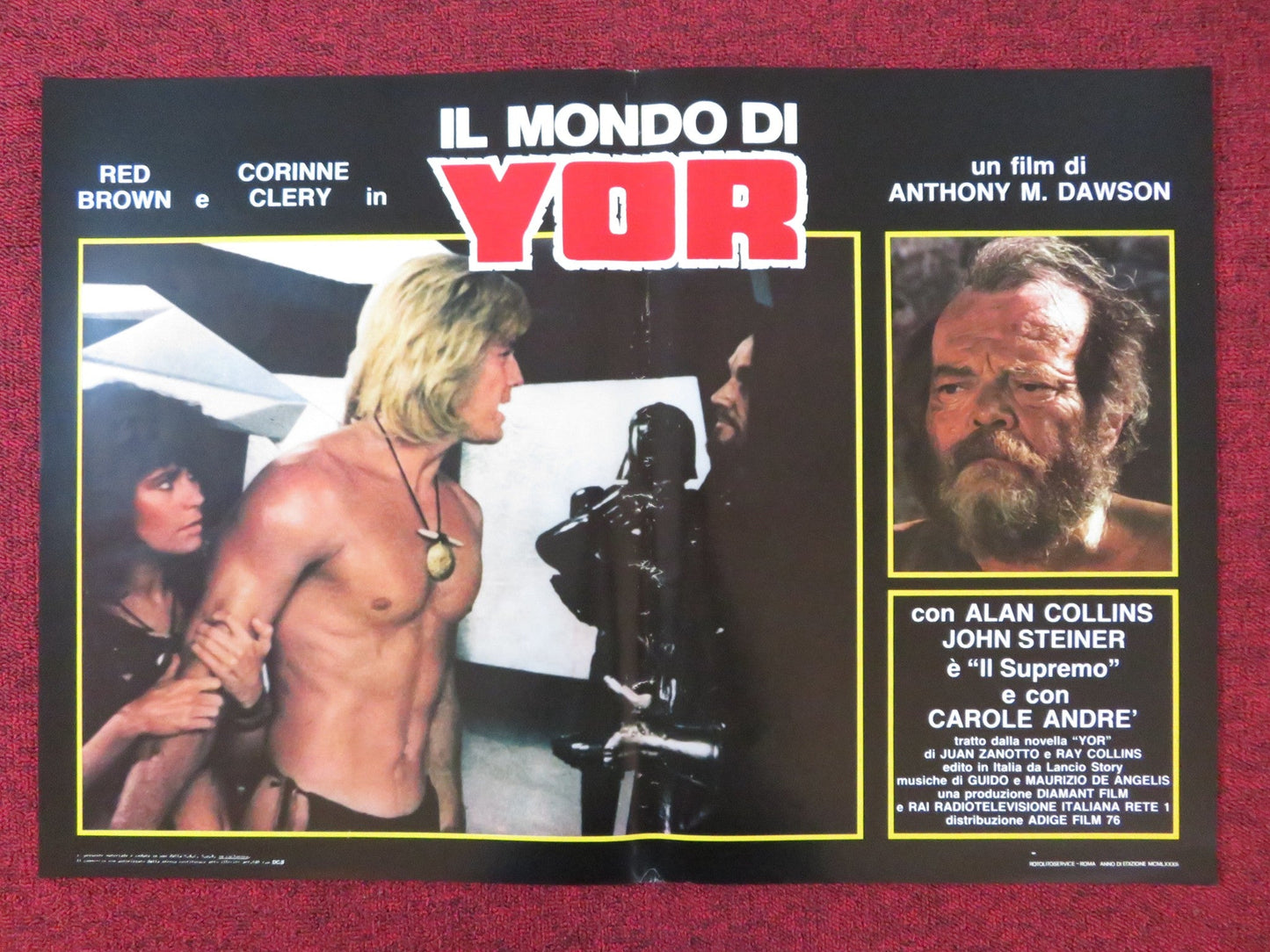 YOR: THE HUNTER FROM THE FUTURE - F ITALIAN FOTOBUSTA POSTER REB BROWN 1983 Rendezvous Cinema Movie posters