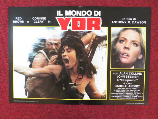 YOR: THE HUNTER FROM THE FUTURE - G ITALIAN FOTOBUSTA POSTER REB BROWN 1983 Rendezvous Cinema Movie posters