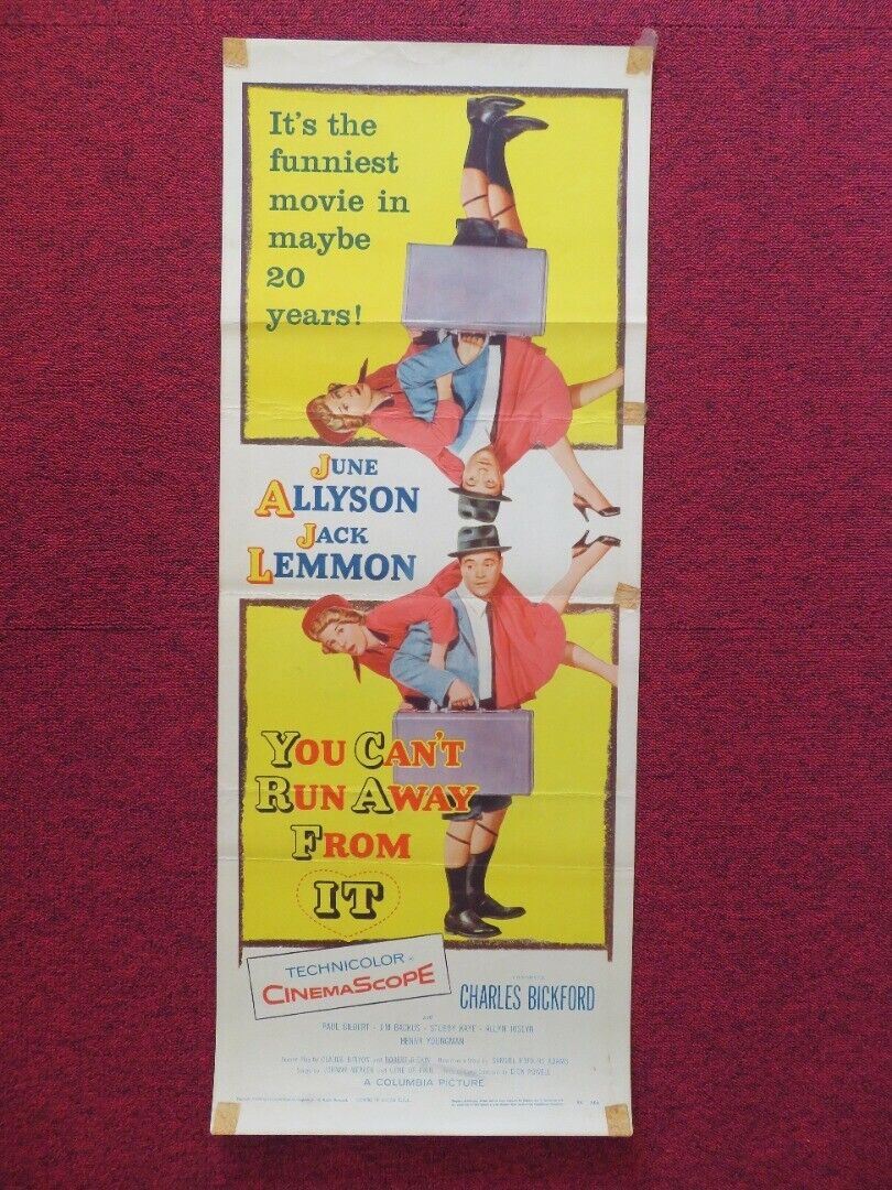YOU CAN'T RUN AWAY FROM IT US INSERT (14"x 36") POSTER JACK LEMMON 1956 Movie posters