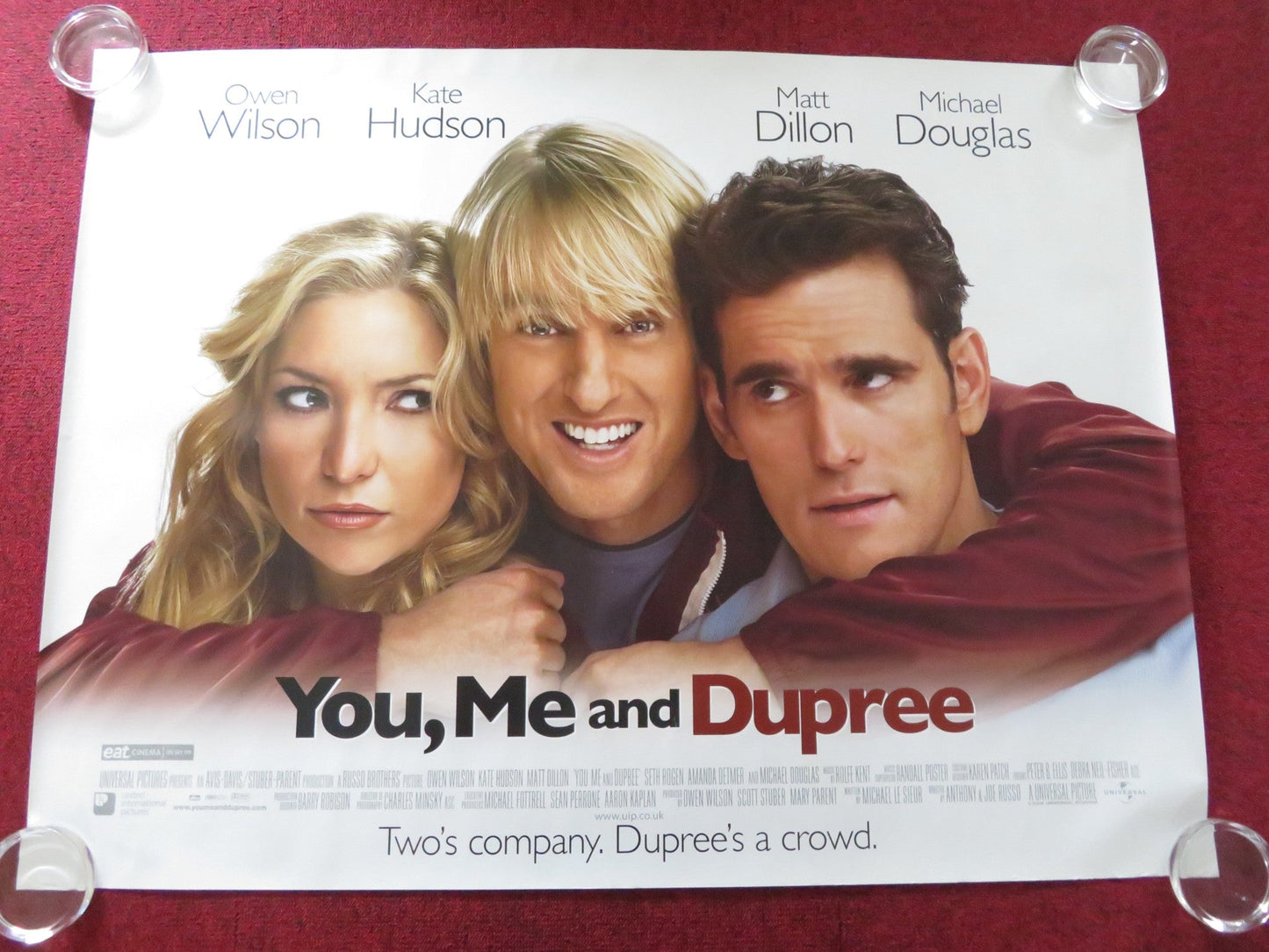 YOU, ME AND DUPREE UK QUAD ROLLED POSTER OWEN WILSON KATE HUDSON 2006 Rendezvous Cinema Movie posters