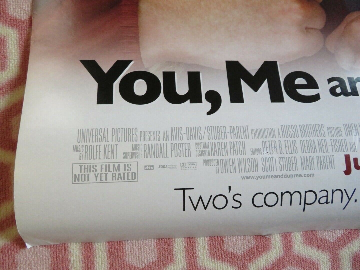 YOU, ME AND DUPREE US ONE SHEET ROLLED POSTER OWEN WILSON KATE HUDSON 2006 Movie posters