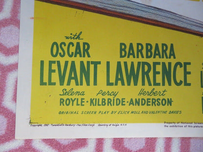 YOU WERE MEANT FOR ME FOLDED US ONE SHEET POSTER JEANNE CRAIN DAN DAILEY 1948 Movie posters