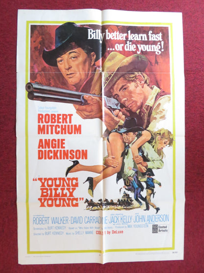 YOUNG BILLY YOUNG FOLDED US ONE SHEET POSTER ROBERT MITCHUM ANGIE DICKINSON 1969 Rendezvous Cinema Movie posters