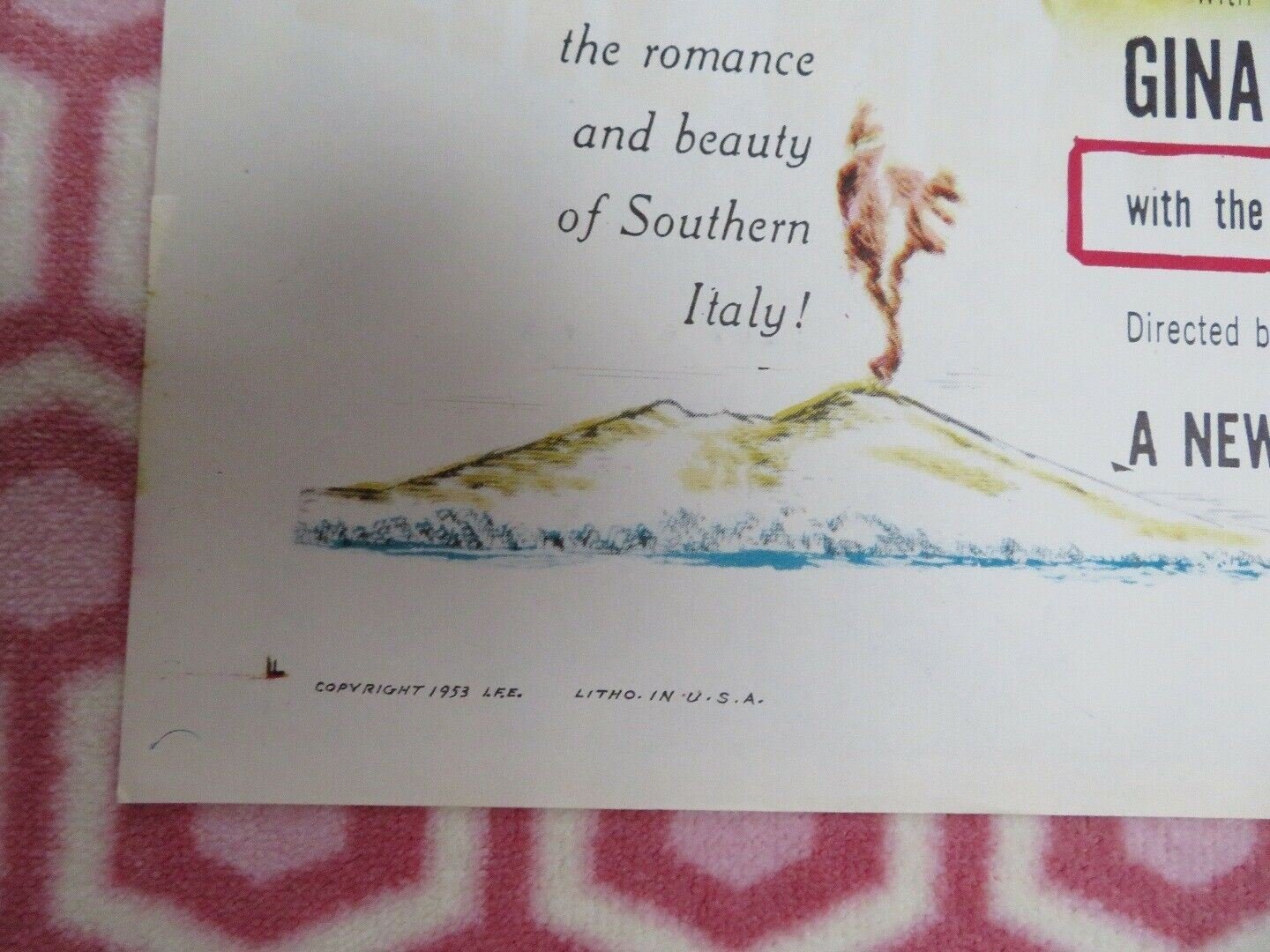 YOUNG CARUSO US ONE SHEET POSTER GINA LOLLOBRIGIBA 1953 Rendezvous Cinema Movie posters