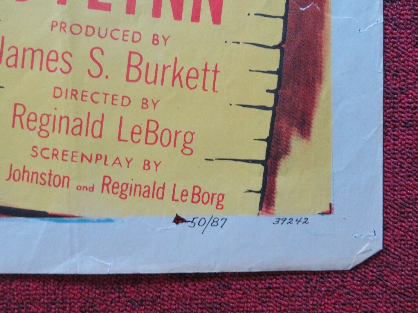 YOUNG DANIEL BOONE FOLDED US ONE SHEET POSTER DAVID BRUCE KRISTINE MILLER 1950 Movie posters