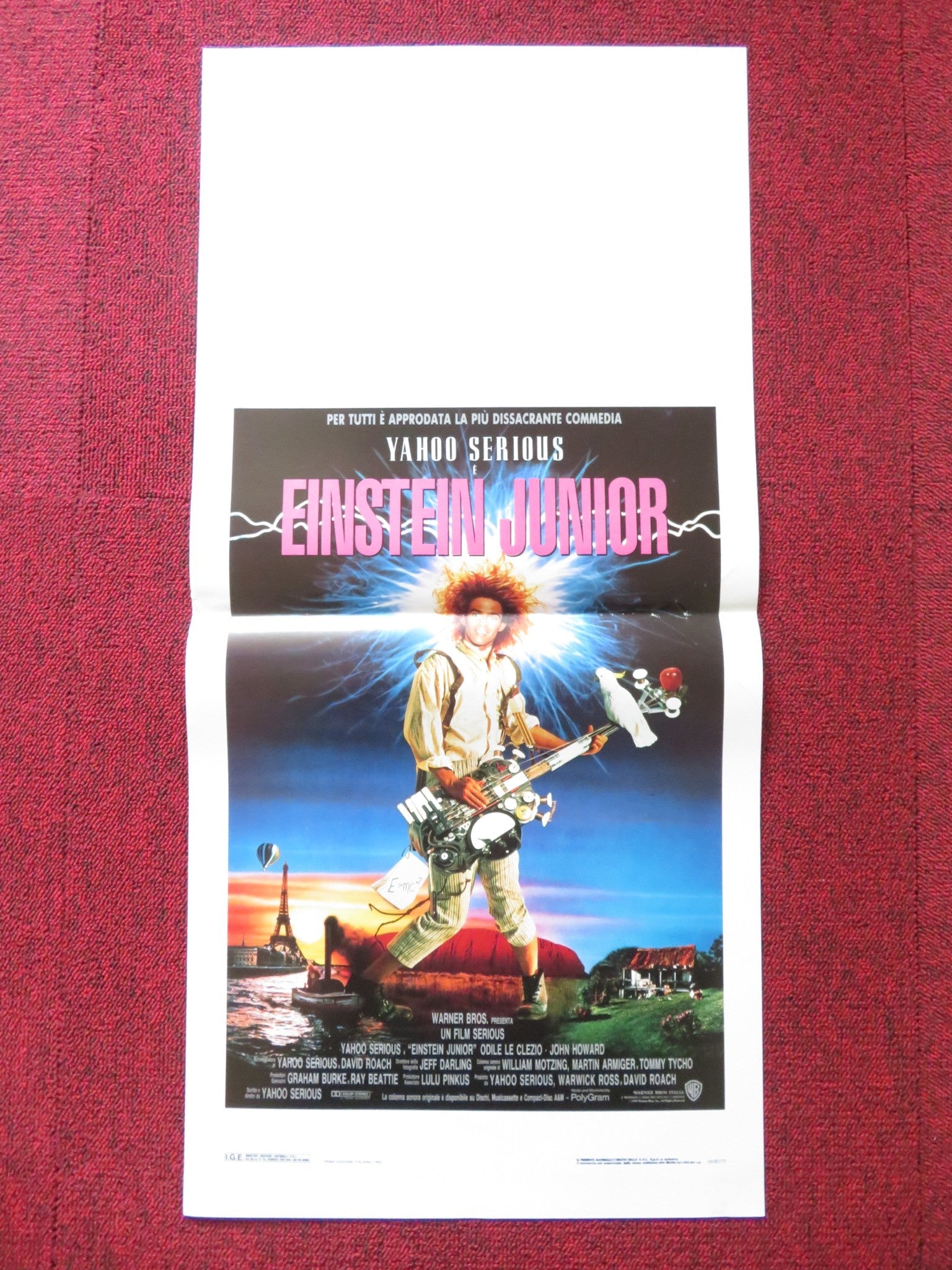 YOUNG EINSTEIN ITALIAN LOCANDINA POSTER YAHOO SERIOUS JOHN HOWARD 1990 Rendezvous Cinema Movie posters
