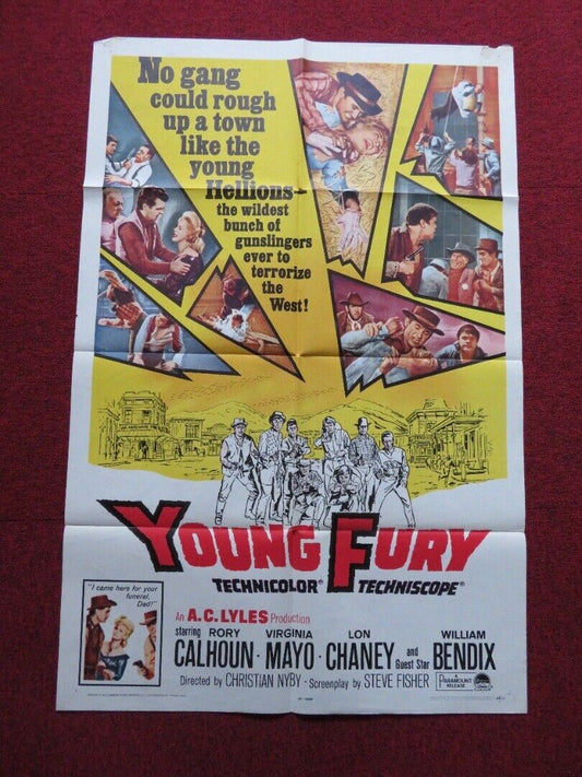 YOUNG FURY FOLDED US ONE SHEET POSTER RORY CALHOUN WILLIAM BENDIX 1965 Movie posters