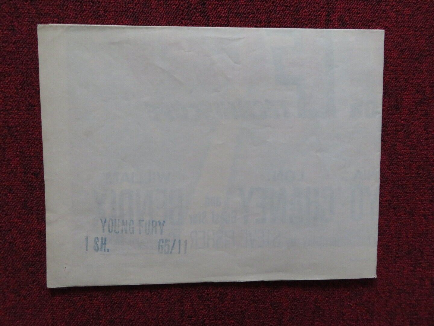 YOUNG FURY FOLDED US ONE SHEET POSTER RORY CALHOUN WILLIAM BENDIX 1965 Movie posters