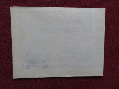 YOUNG FURY FOLDED US ONE SHEET POSTER RORY CALHOUN WILLIAM BENDIX 1965 Movie posters