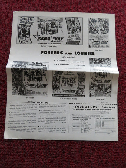 YOUNG FURY UNCUT US PRESSBOOK RORY CALHOUN VIRGINIA MAYO 1964 Rendezvous Cinema Movie posters
