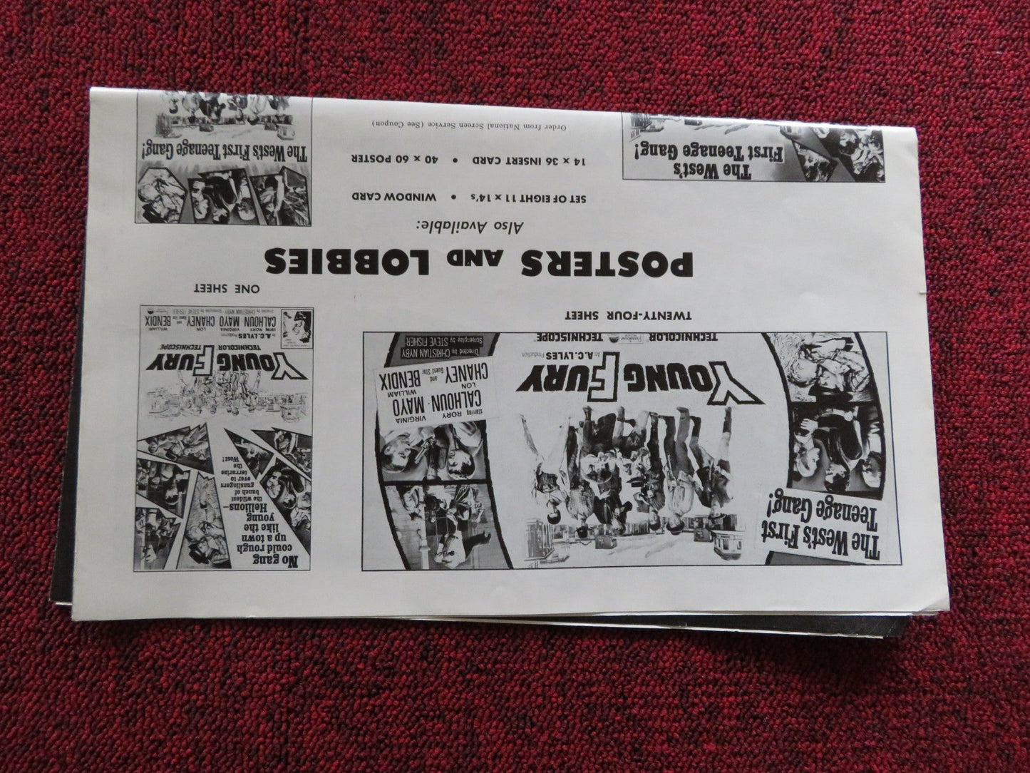 YOUNG FURY UNCUT US PRESSBOOK RORY CALHOUN VIRGINIA MAYO 1964 Rendezvous Cinema Movie posters