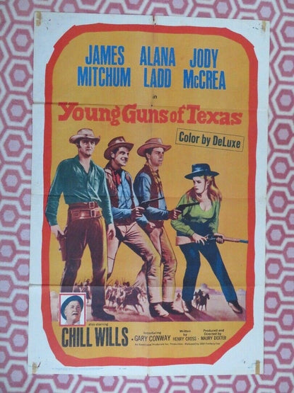 YOUNG GUNS OF TEXAS US ONE SHEET (27 x 41) POSTER JAMES MITCHUM ALANA LADD 1962 Movie posters