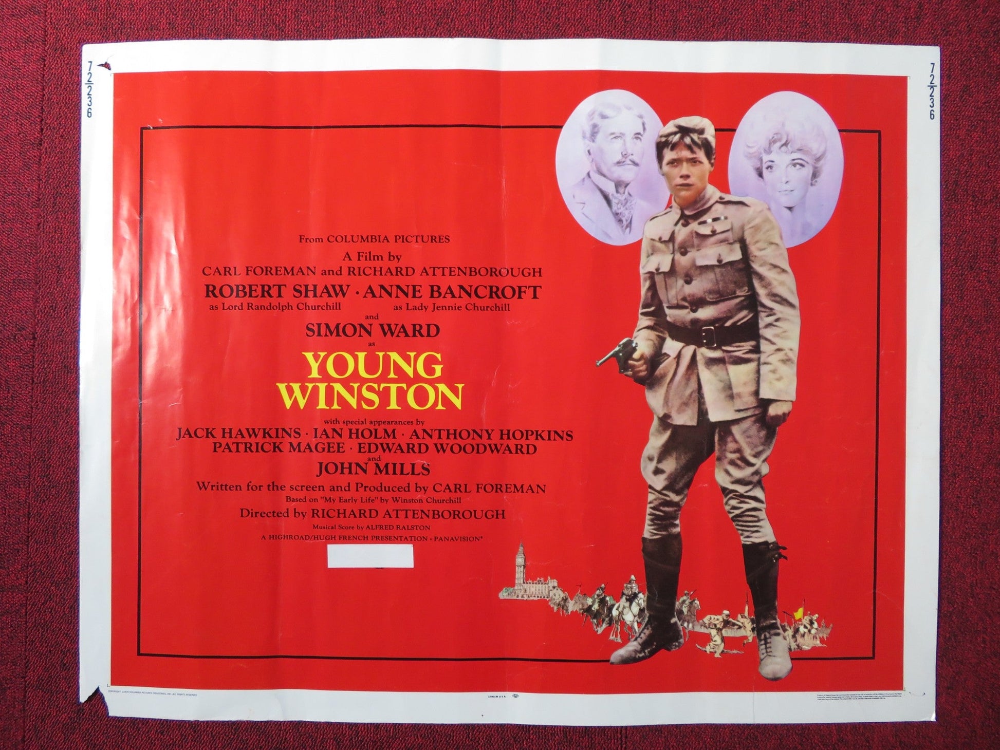 YOUNG WINSTON US HALF SHEET (22"x 28") POSTER SIMON WARD ROBERT SHAW 1972 Rendezvous Cinema Movie posters