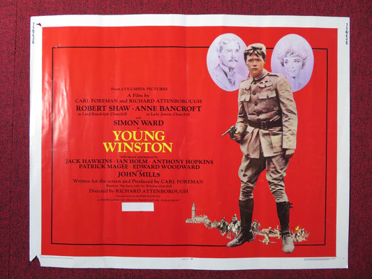YOUNG WINSTON US HALF SHEET (22"x 28") POSTER SIMON WARD ROBERT SHAW 1972 Rendezvous Cinema Movie posters