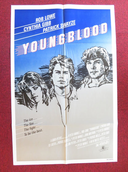 YOUNGBLOOD FOLDED US ONE SHEET POSTER ROB LOWE CYNTHIA GIBB 1986 Rendezvous Cinema Movie posters