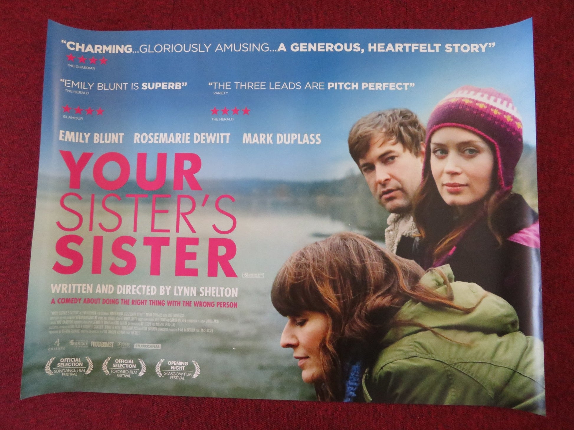 YOUR SISTER'S SISTER UK QUAD (30"x 40") ROLLED POSTER EMILY BLUNT 2011 Rendezvous Cinema Movie posters