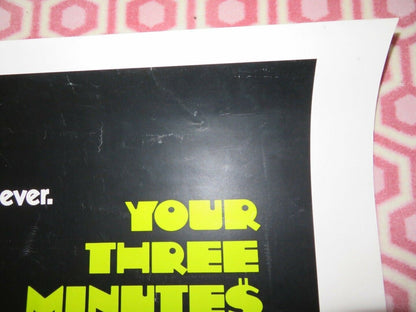 YOUR THREE MINUTES ARE UP 30"x 40" ON CARD ROLLED POSTER BEAU BRIDGES 1973 Movie posters