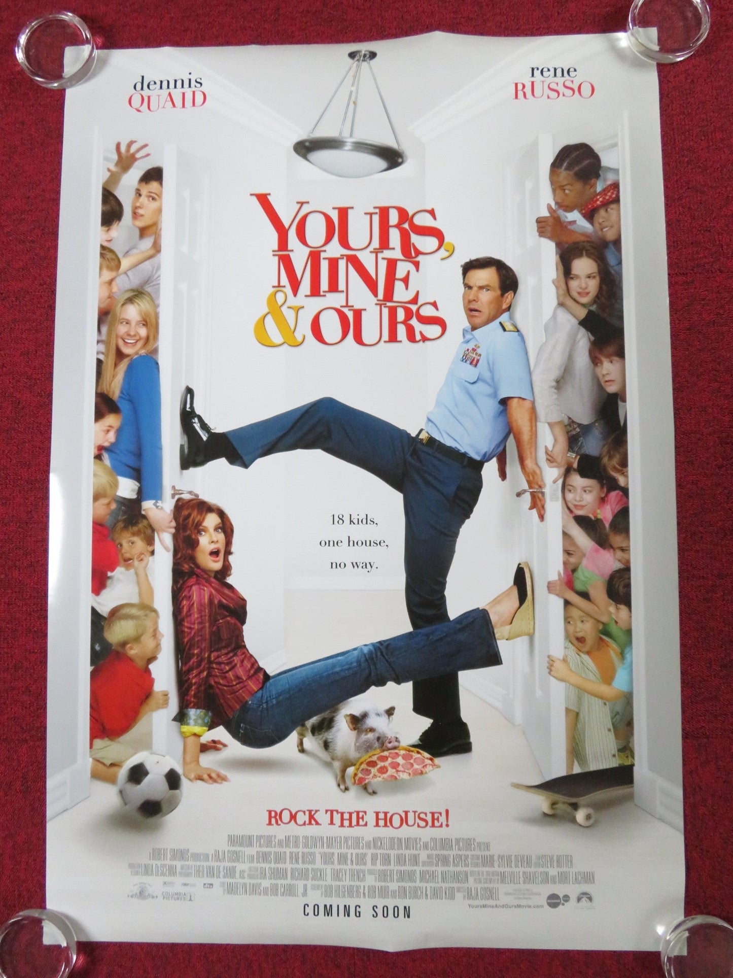 YOURS, MINE AND OURS US ONE SHEET ROLLED POSTER DENNIS QUAID RENE RUSSO 2005 Rendezvous Cinema Movie posters