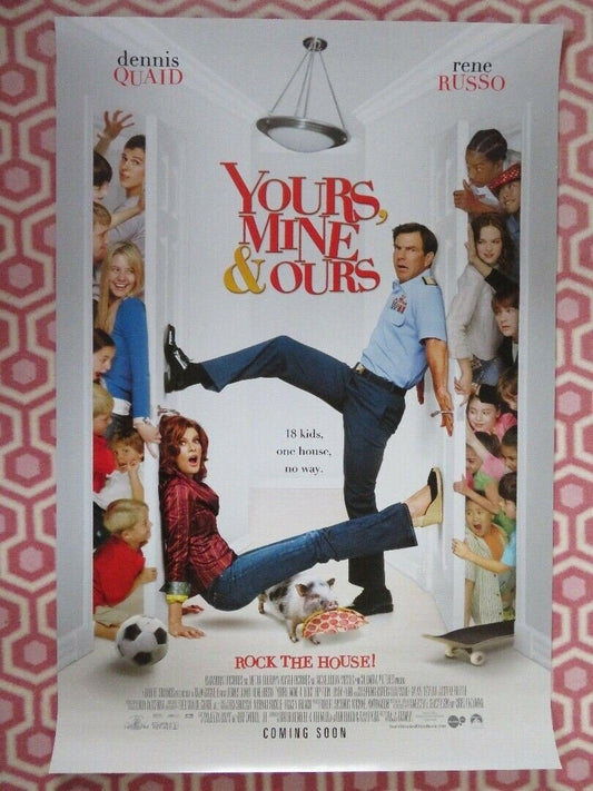 YOURS MINE & OURS US ONE SHEET ROLLED POSTER DENNIS QUAID RENE RUSSO Movie posters