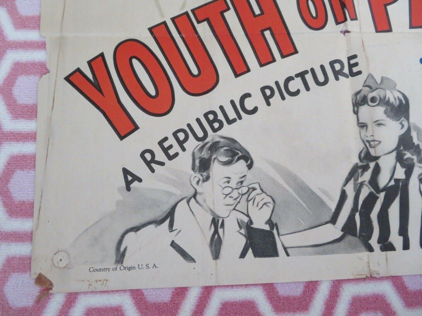 YOUTH ON PARADE US ONE SHEET POSTER JOHN HUBBARD RUTH TERRY TOM BROWN Movie posters