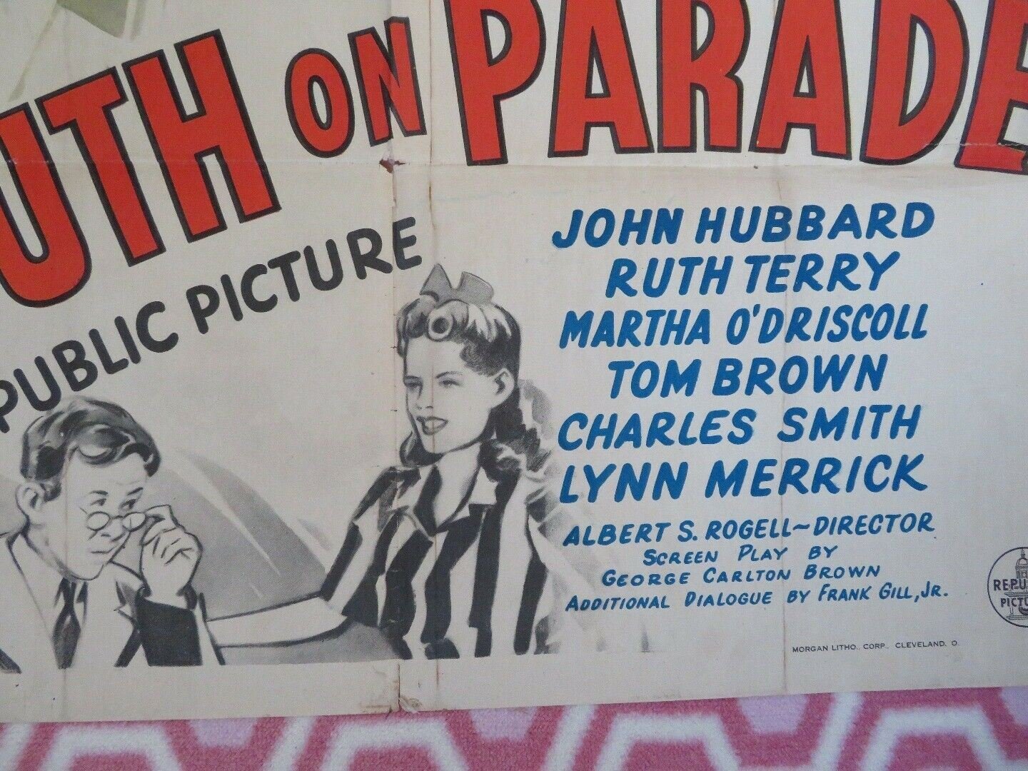 YOUTH ON PARADE US ONE SHEET POSTER JOHN HUBBARD RUTH TERRY TOM BROWN Movie posters