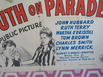 YOUTH ON PARADE US ONE SHEET POSTER JOHN HUBBARD RUTH TERRY TOM BROWN Movie posters