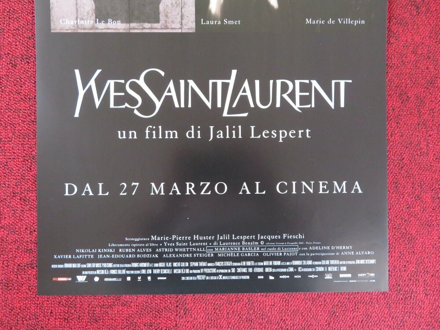 YVES SAINT LAURENT ITALIAN LOCANDINA (26.5"x12.5") POSTER LAURA SMET 2014 Movie posters