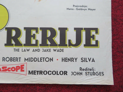 ZAKON PRERIJE /The Law and Jake Wade YUGOSLAVIAN (19.5"x 27.5") POSTER 1958 Movie posters