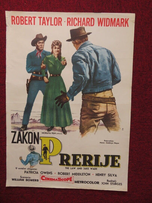 ZAKON PRERIJE /The Law and Jake Wade YUGOSLAVIAN (19.5"x 27.5") POSTER 1958 Movie posters