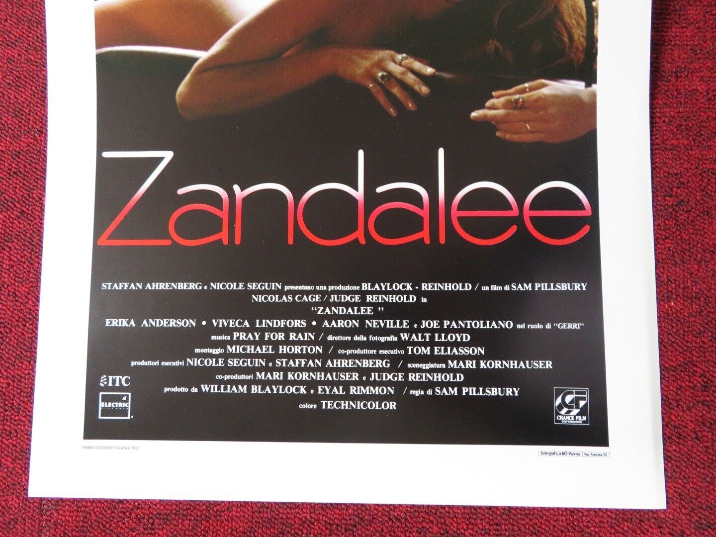 ZANDALEE ITALIAN LOCANDINA (27.5"x13") POSTER NICOLAS CAGE JUDGE REINHOLD 1991 Movie posters