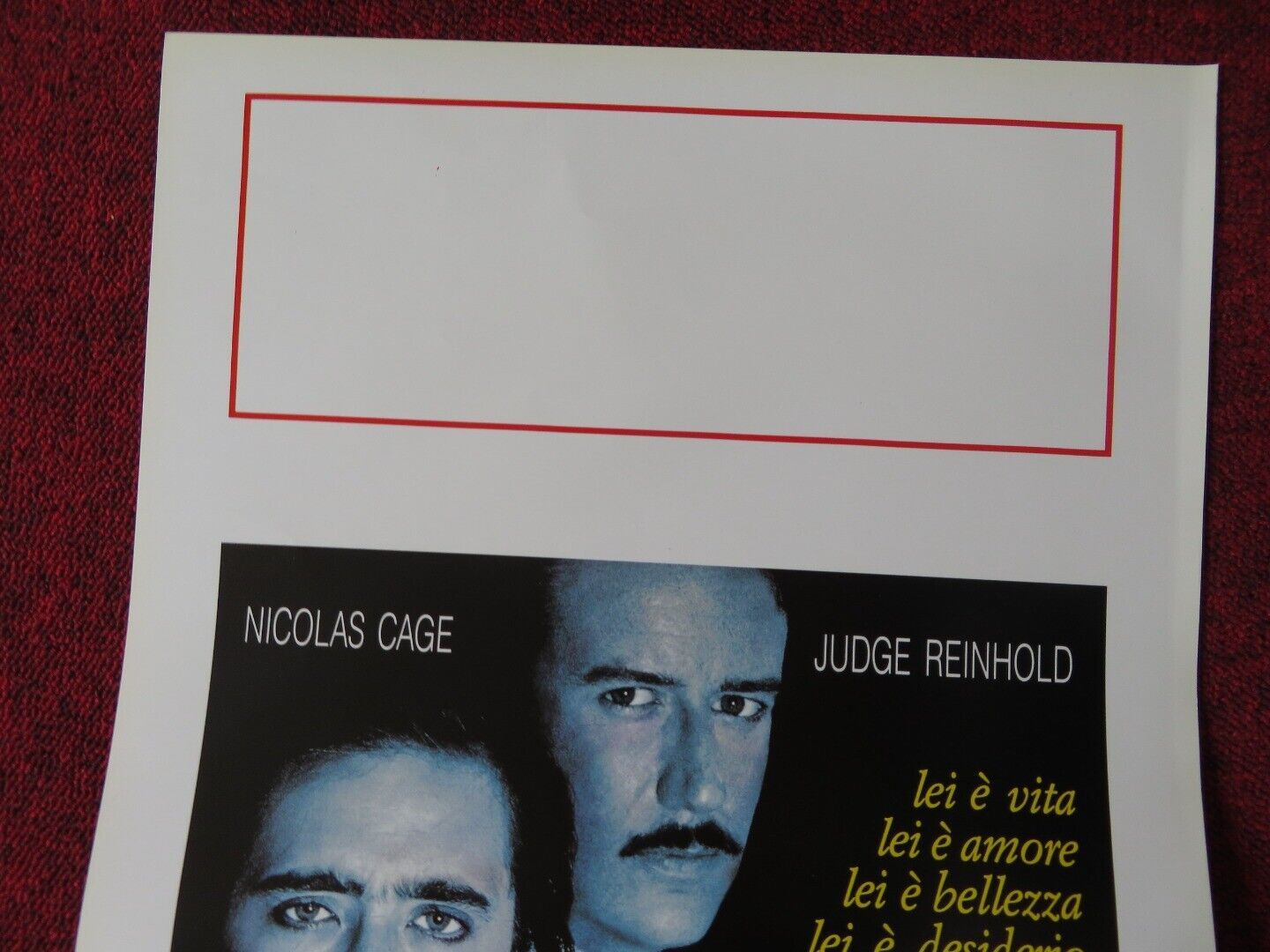 ZANDALEE ITALIAN LOCANDINA (27.5"x13") POSTER NICOLAS CAGE JUDGE REINHOLD 1991 Movie posters