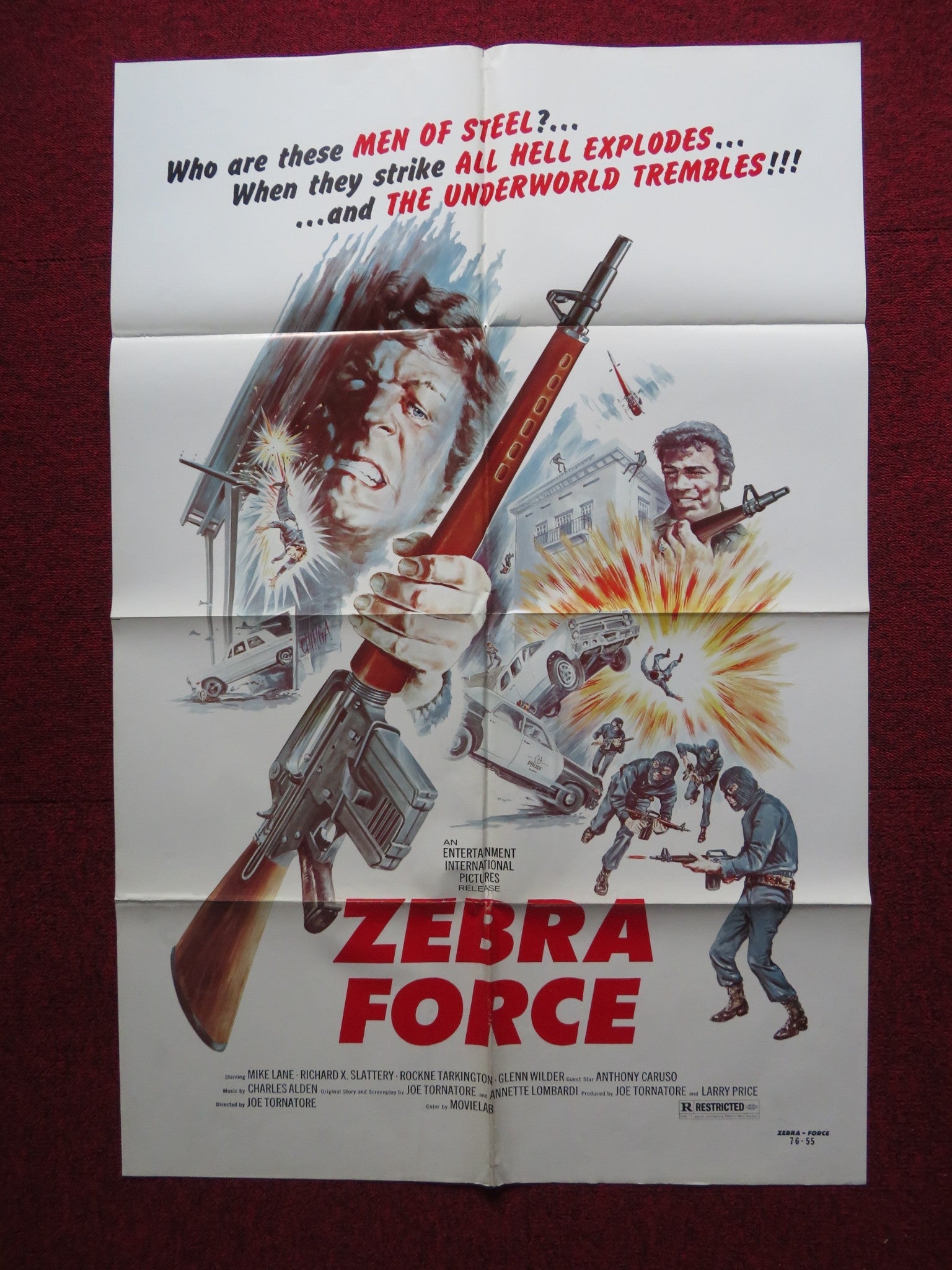 ZEBRA FORCE FOLDED US ONE SHEET POSTER MIKE LANE RICHARD X. SLATTERY 1976 Rendezvous Cinema Movie posters