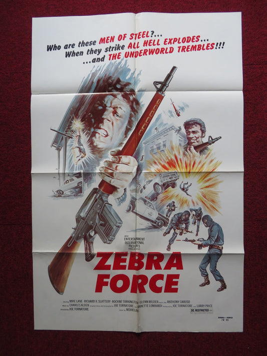 ZEBRA FORCE FOLDED US ONE SHEET POSTER MIKE LANE RICHARD X. SLATTERY 1976 Rendezvous Cinema Movie posters