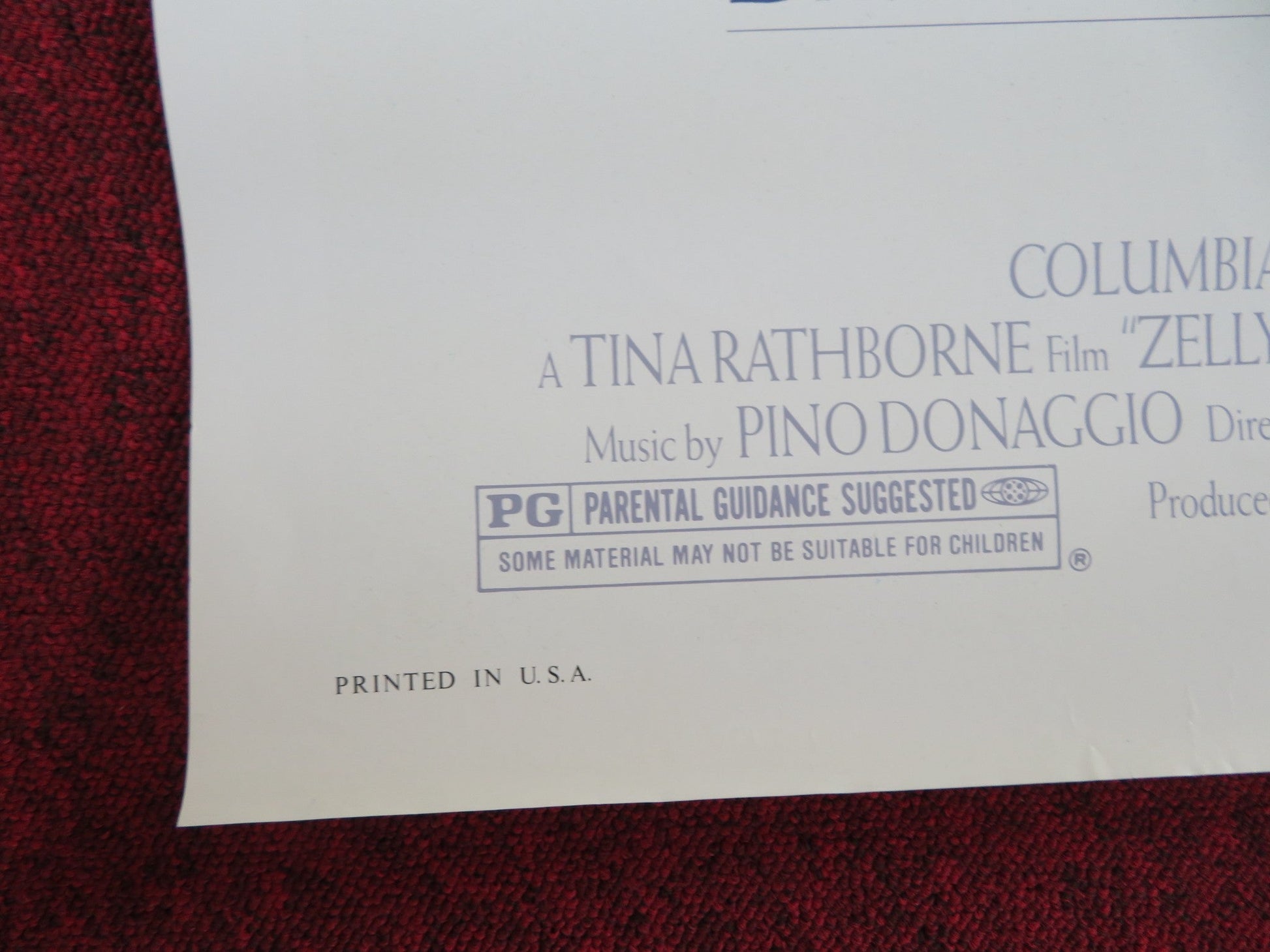 ZELLY & ME FOLDED US ONE SHEET POSTER ISABELLA ROSSELLINI DAVID LYNCH 1988 Rendezvous Cinema Movie posters