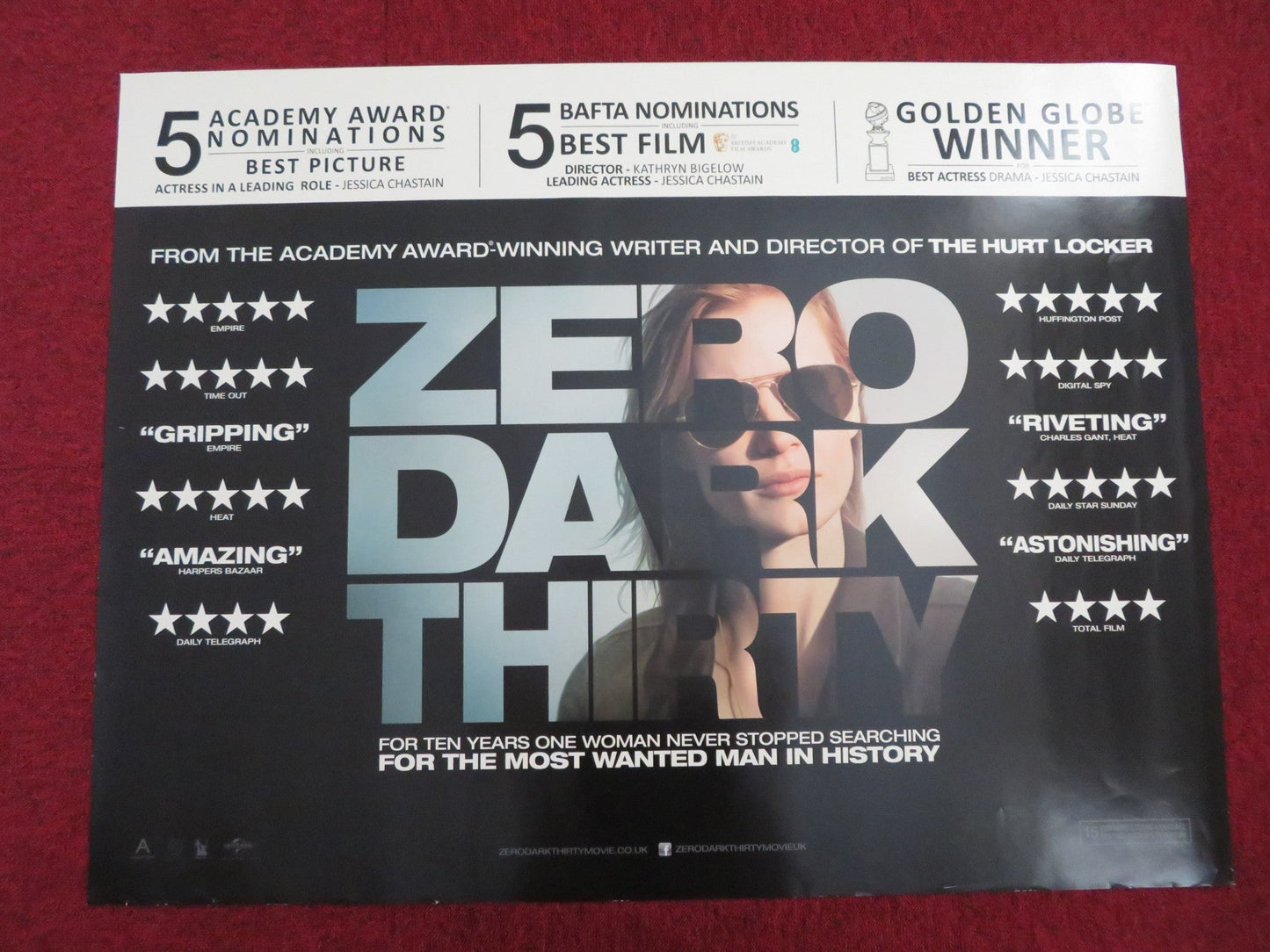 ZERO DARK THIRTY UK QUAD (30"x 40") ROLLED POSTER JESSICA CHASTAIN J.CLARKE '12 Rendezvous Cinema Movie posters