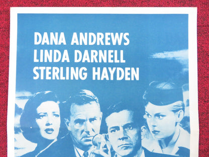 ZERO HOUR! US INSERT (14"x 36") POSTER DANA ANDREWS LINDA DARNELL 1957 Rendezvous Cinema Movie posters