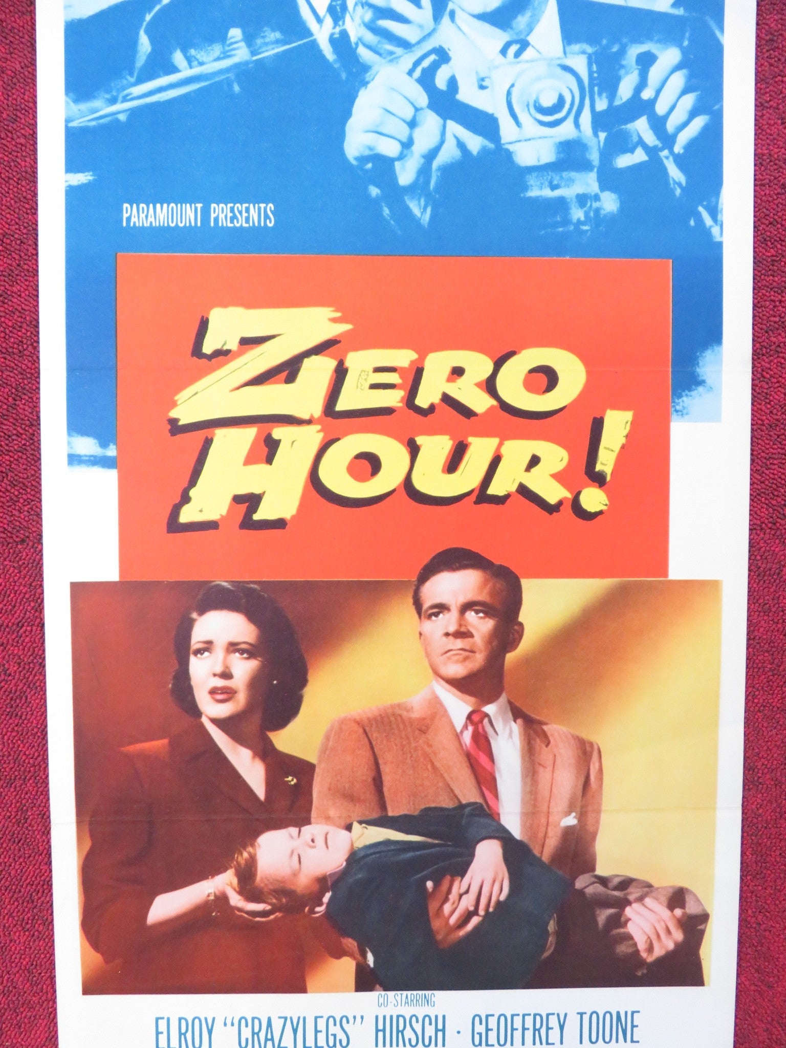 ZERO HOUR! US INSERT (14"x 36") POSTER DANA ANDREWS LINDA DARNELL 1957 Rendezvous Cinema Movie posters