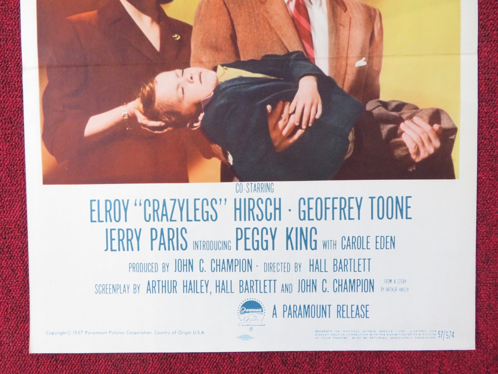 ZERO HOUR! US INSERT (14"x 36") POSTER DANA ANDREWS LINDA DARNELL 1957 Rendezvous Cinema Movie posters
