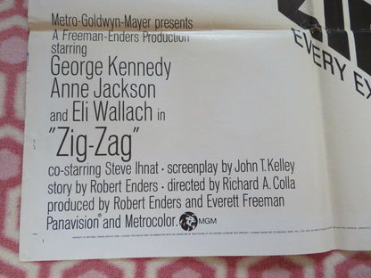 ZIG ZAG FOLDED US ONE SHEET POSTER GEORGE KENNEDY ANNE JACKSON 1970 - Rendezvous Cinema