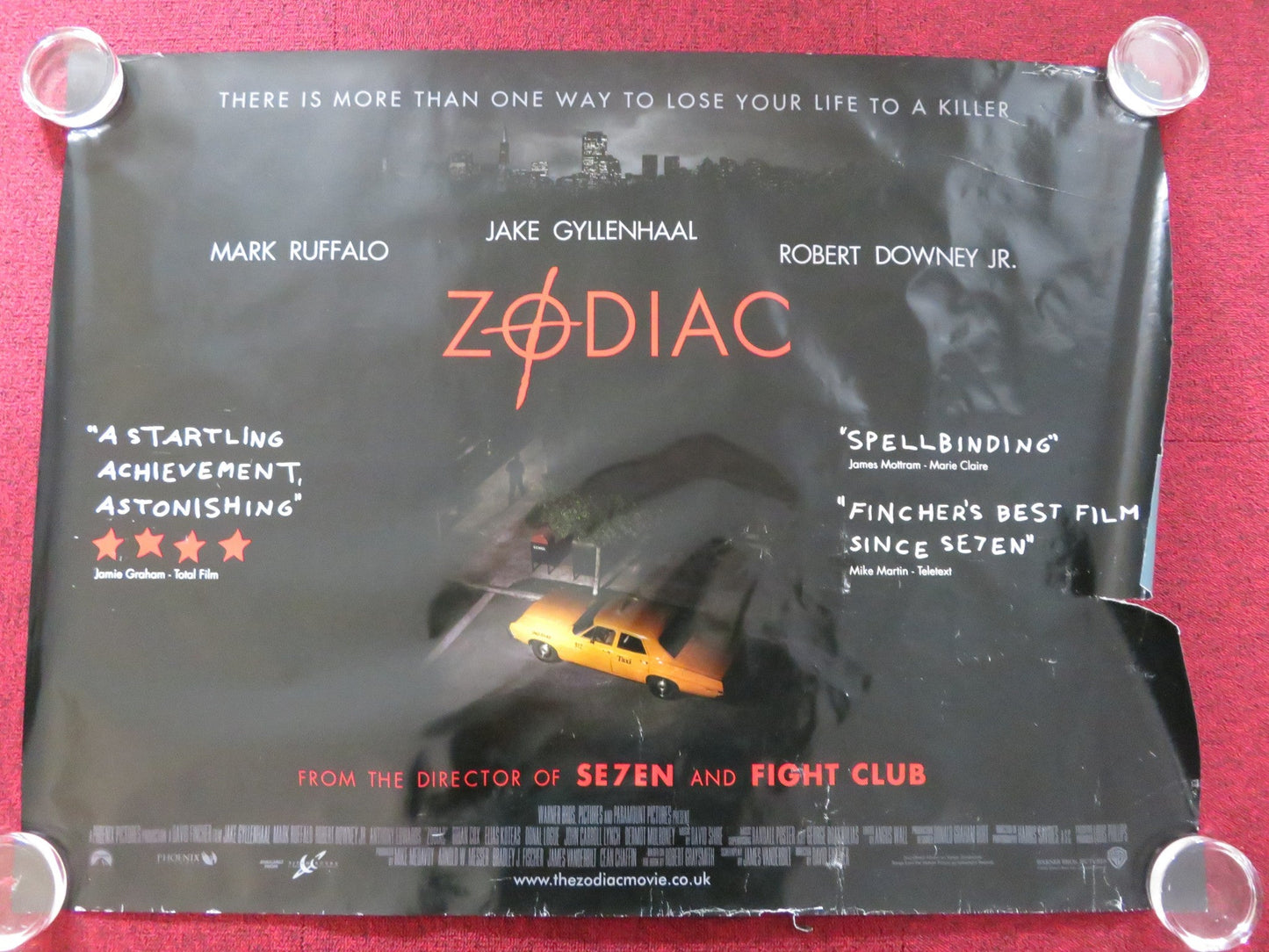 ZODIAC UK QUAD (30"x 40") ROLLED POSTER JAKE GYLLENHAAL MARK RUFFALO 2007 Rendezvous Cinema Movie posters