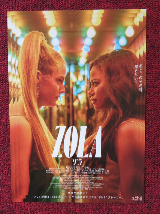 ZOLA JAPANESE CHIRASHI (B5) POSTER TAYLOUR PAIGE RILEY KEOUGH 2020 Rendezvous Cinema Movie posters