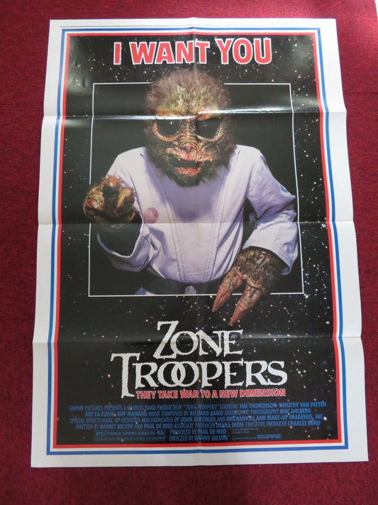 ZONE TROOPERS FOLDED US ONE SHEET POSTER TIM THOMERSON TIMOTHY VAN PATTEN 1985 Rendezvous Cinema Movie posters