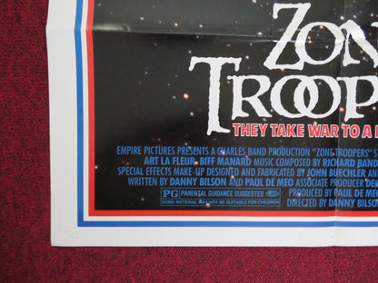 ZONE TROOPERS FOLDED US ONE SHEET POSTER TIM THOMERSON TIMOTHY VAN PATTEN 1985 Rendezvous Cinema Movie posters