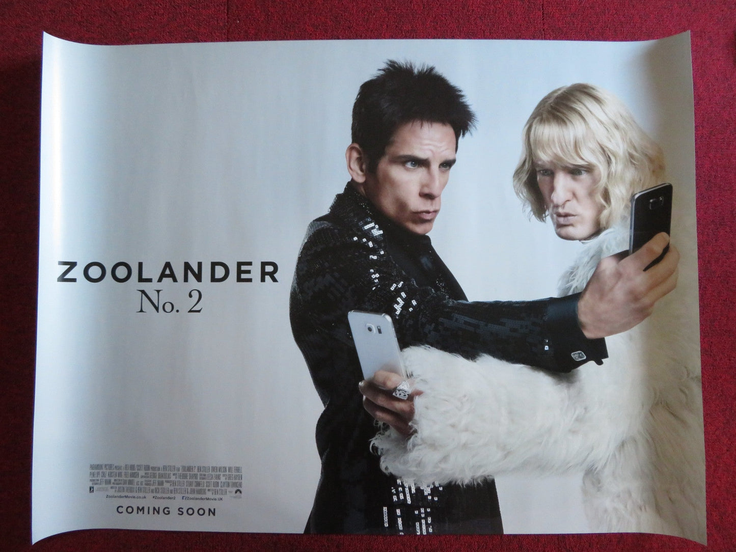 ZOOLANDER 2 UK QUAD (30"x 40") ROLLED POSTER BEN STILLER PENELOPE CRUZ 2016 Rendezvous Cinema Movie posters