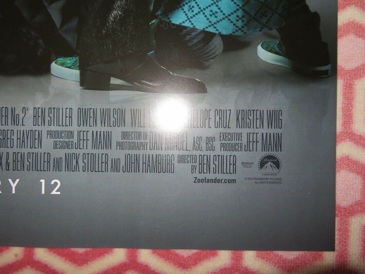 ZOOLANDER 2 US ONE SHEET ROLLED POSTER BEN STILLER OWEN WILSON 2016 Movie posters