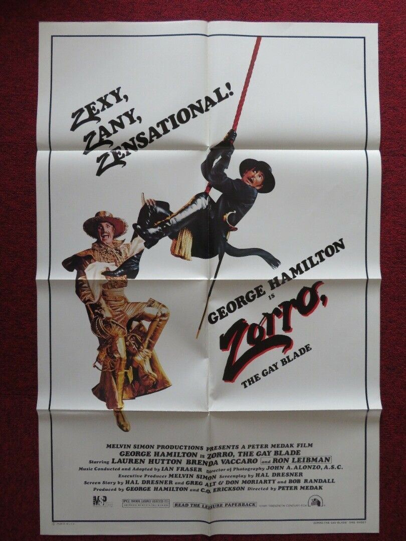 ZORRO, THE GAY BLADE FOLDED US ONE SHEET POSTER GEORGE H AMILTON 1981 - Rendezvous Cinema