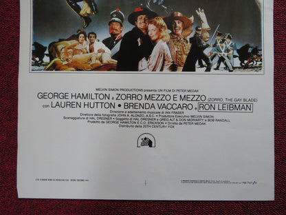 ZORRO: THE GAY BLADE ITALIAN LOCANDINA POSTER GEORGE HAMILTON L. HUTTON 1981 Rendezvous Cinema Movie posters
