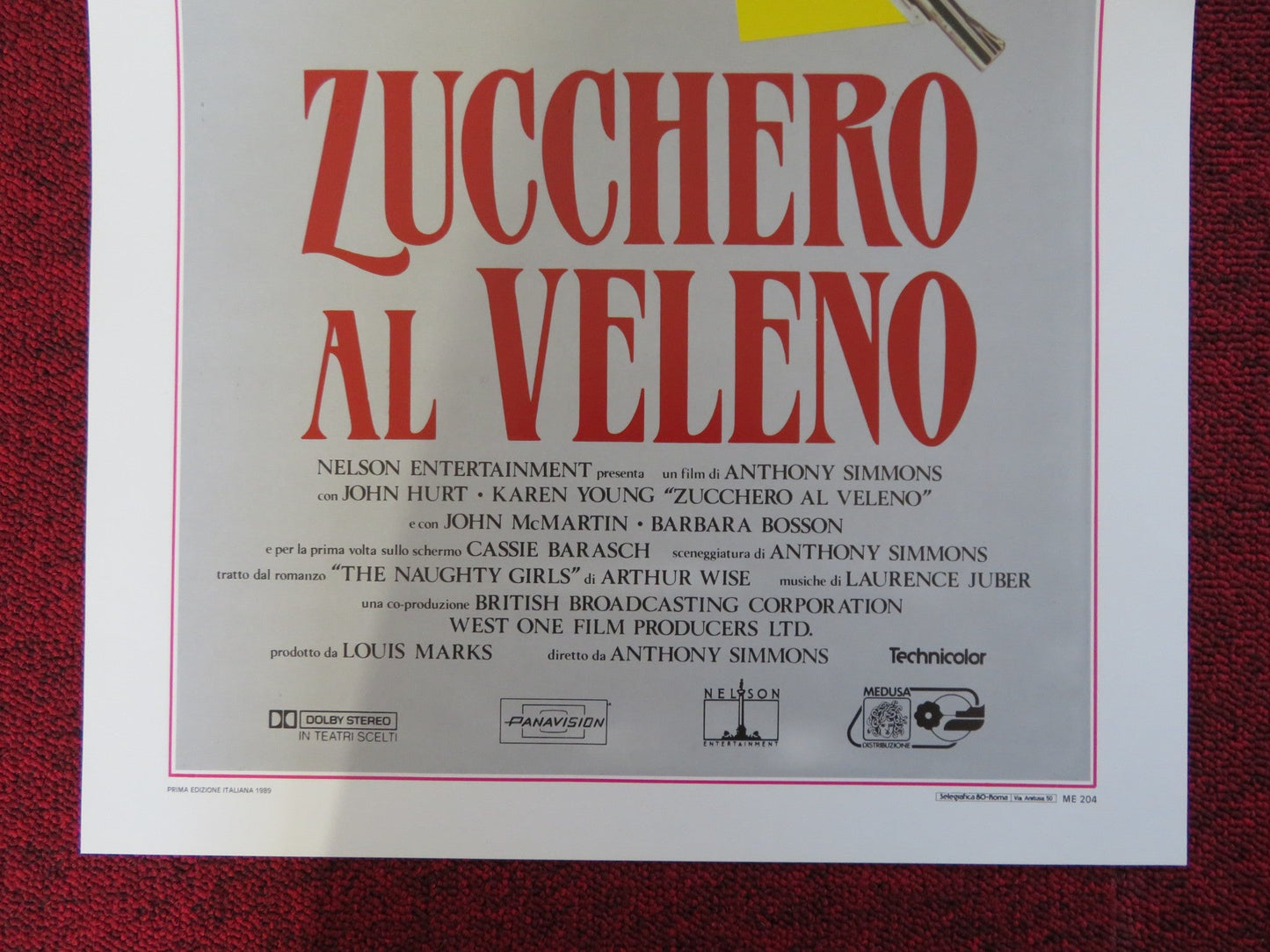 ZUCCHERO AL VELENO ITALIAN LOCANDINA POSTER JOHN HURT KAREN YOUNG 1989 Rendezvous Cinema Movie posters