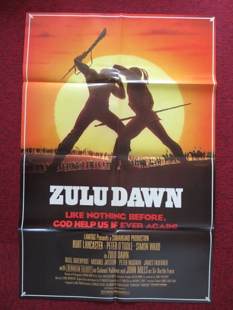 ZULU DAWN (38.5" X 25.5") FOLDED US ONE SHEET POSTER BURT LANCASTER 1979 Movie posters